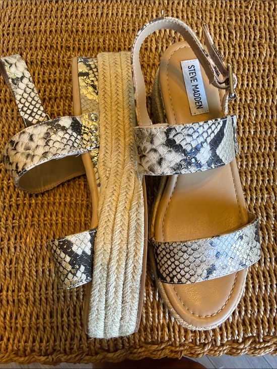 Steve Madden Shoes - Perfect Steve Madden Snakeskin Fifer Platform Espadrille Sandals Size 9